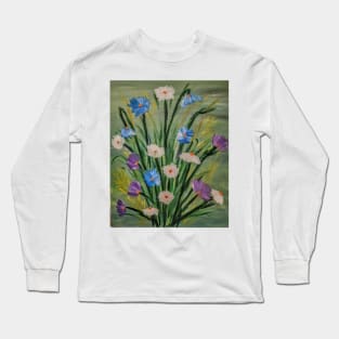 Some wild abstract mixed wild flowers Long Sleeve T-Shirt